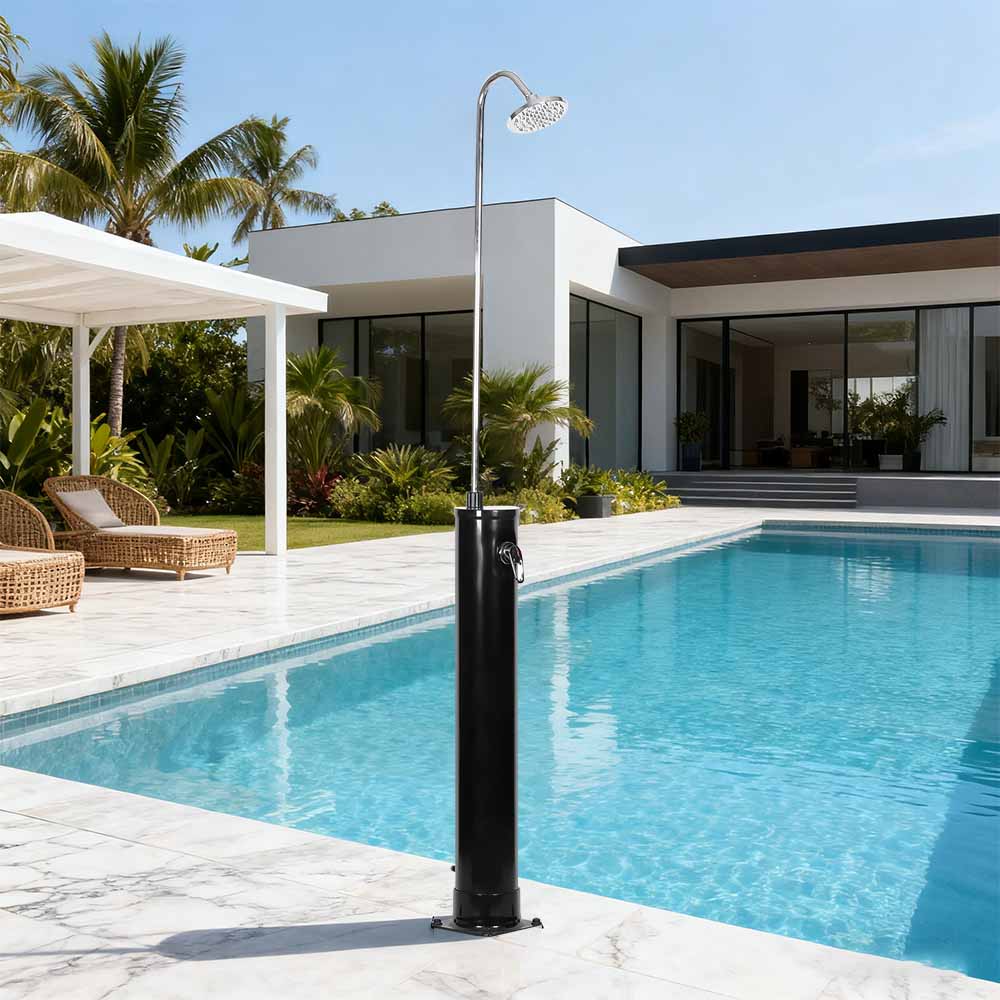 LY18L01-B สระว่ายน้ำสวนกลางแจ้งทรงกลม 18 ลิตร ฝักบัวพลังงานแสงอาทิตย์